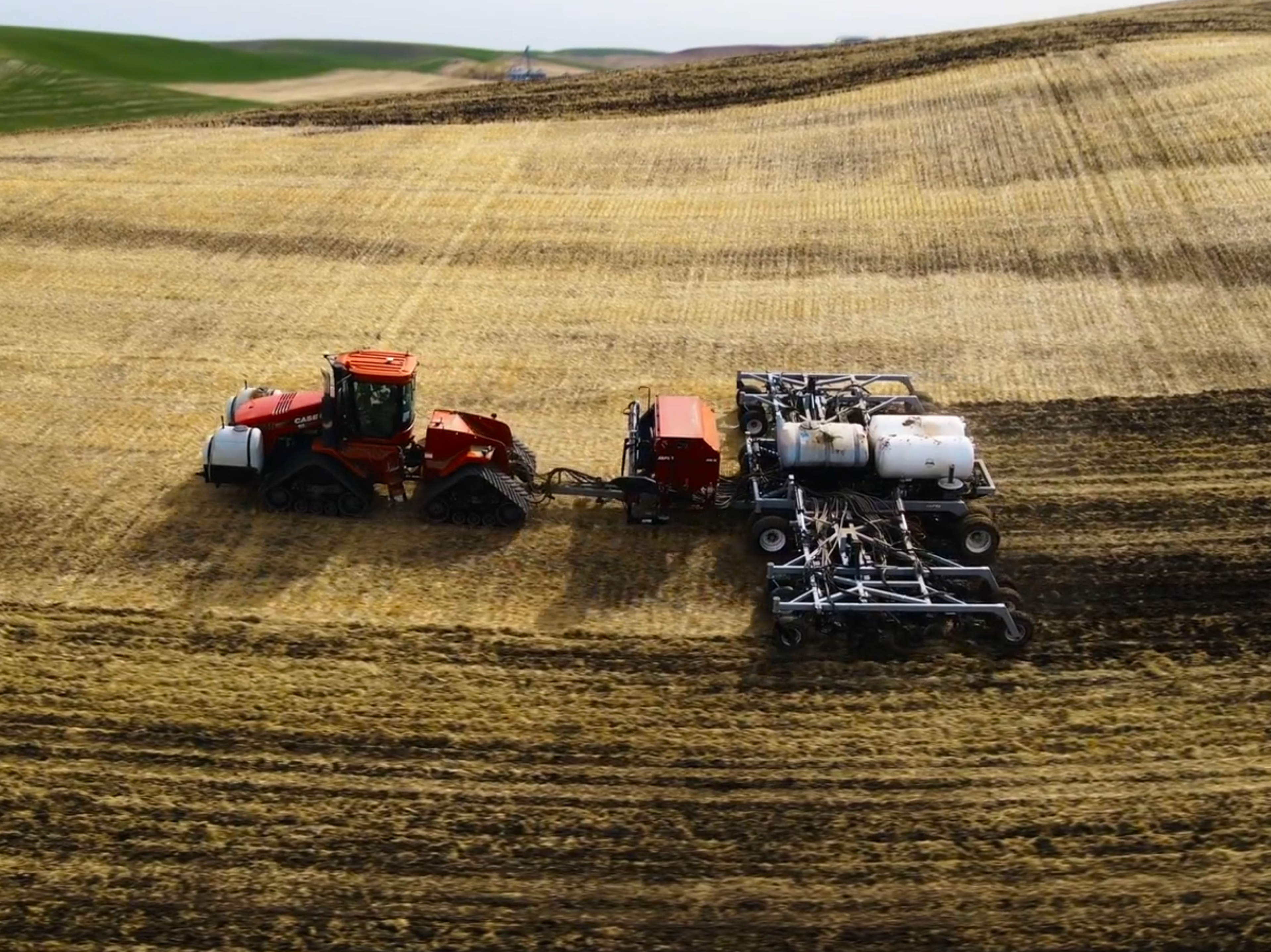 AGPRO conservation drill working on a hillside AGPRO conservation drill working on a hillside