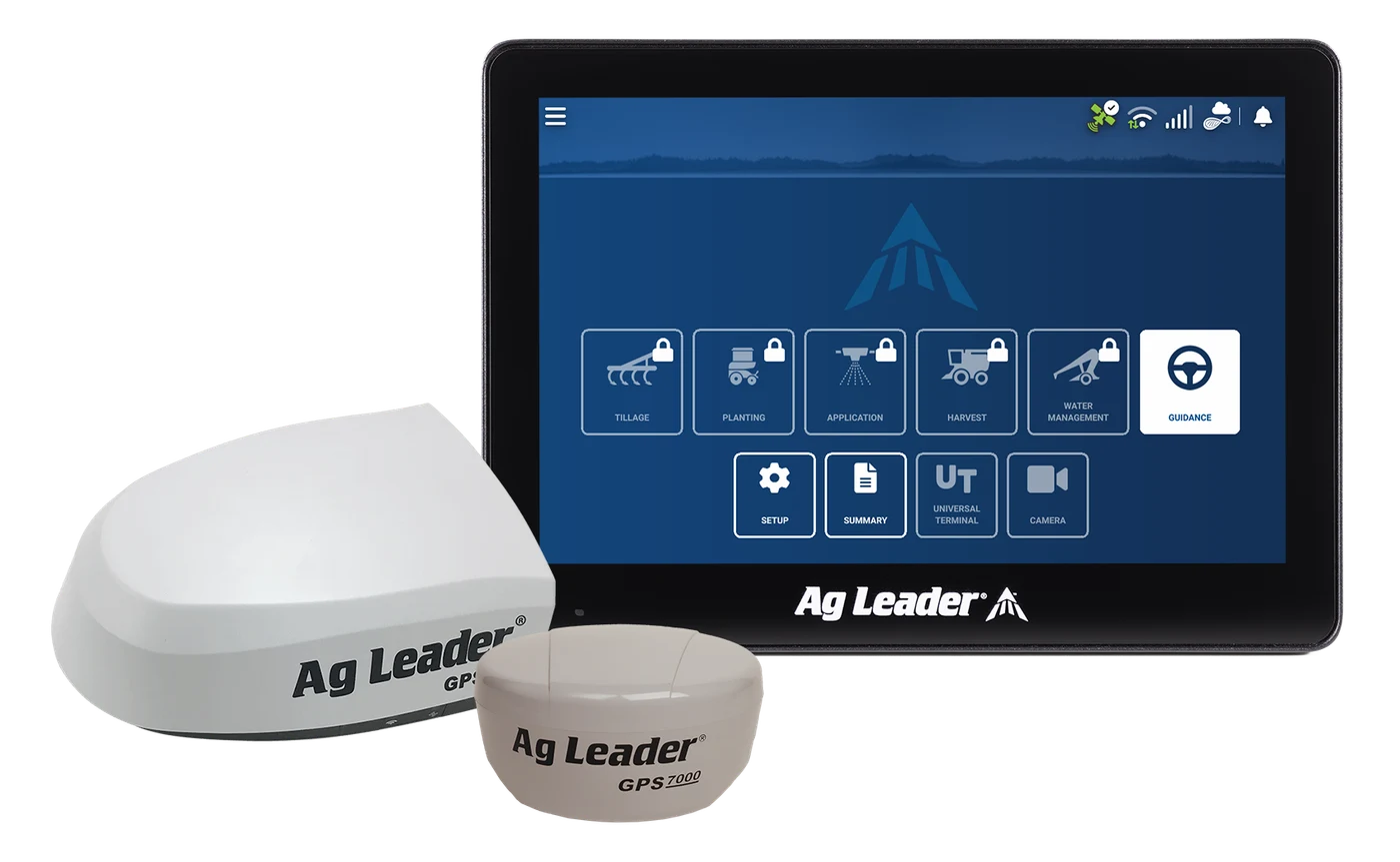 Ag Leader InCommand Go 10 display, receiver, and guidance components