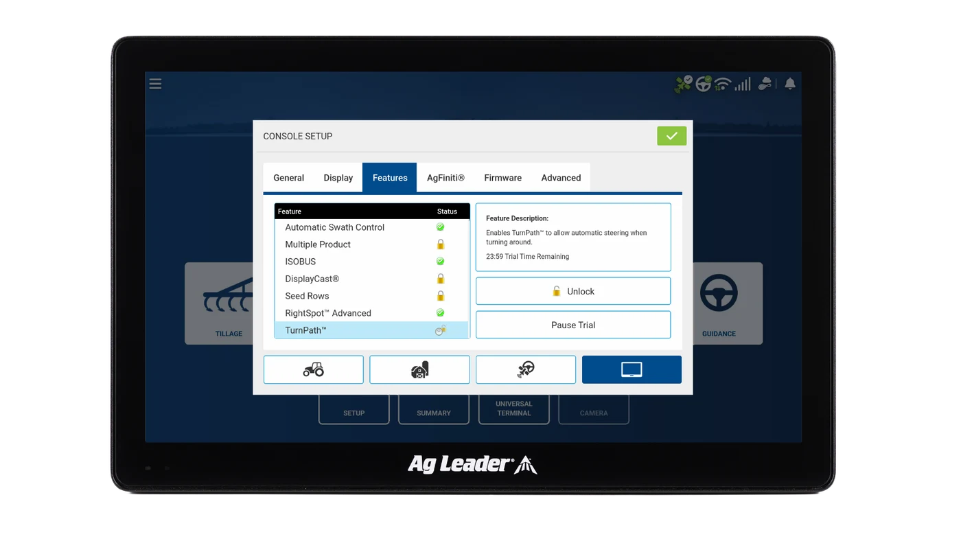 TurnPath steering feature shown on an InCommand Go 16 display TurnPath steering feature shown on an InCommand Go 16 display